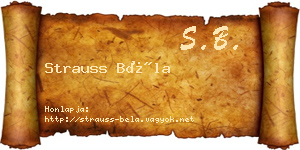 Strauss Béla névjegykártya