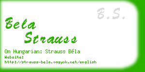 bela strauss business card